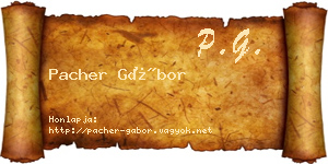 Pacher Gábor névjegykártya